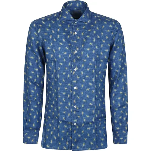 Yellow Neck Shirt , male, Sizes: M, L - Barba Napoli - Modalova