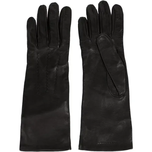 Stylish Leather Gloves with Embossed Logo , female, Sizes: 6 1/2 IN - Burberry - Modalova