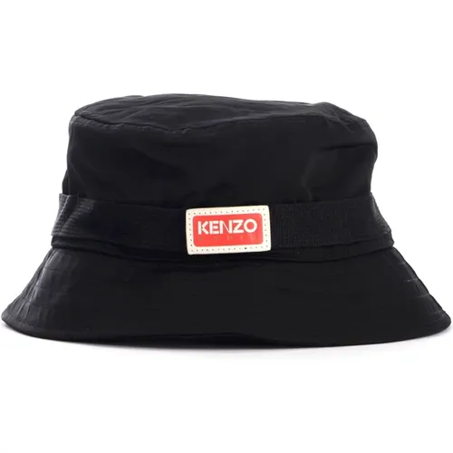 Hats, male, , Size: S Logo Bucket Hat with Red and White Front - Kenzo - Modalova