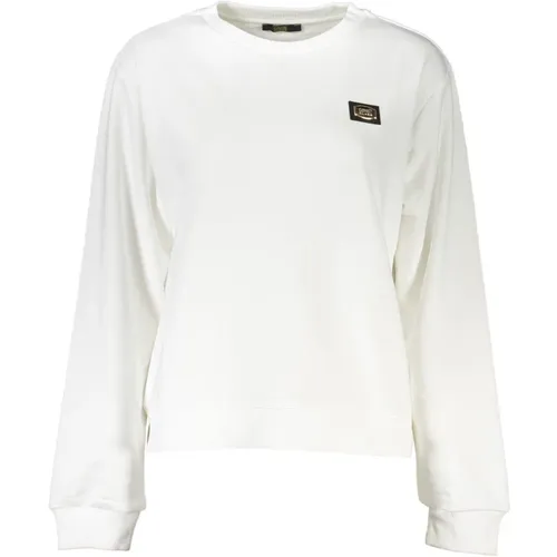 Gebürsteter Baumwoll-Logo-Pullover Frauen , Damen, Größe: L - Cavalli Class - Modalova