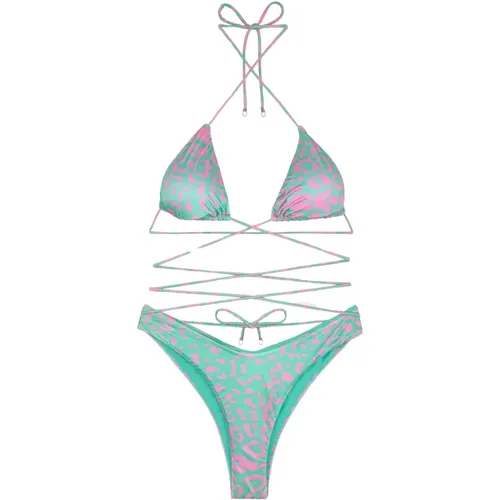 Bikini Triangolo E Slip Americano Fisso Spotted - F**k - Modalova