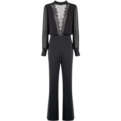 Jumpsuit mit Spitze und Plumetis-Stickerei , Damen, Größe: S - Nenette - Modalova