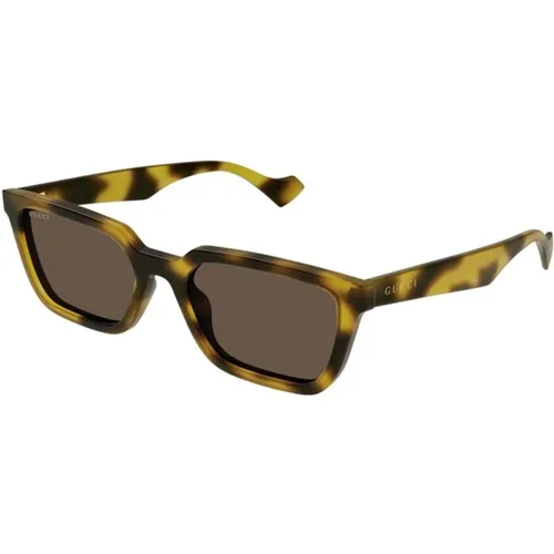 Sunglasses, male, , Size: ONE SIZE Stylish Sunglasses in Yellow and Brown - Gucci - Modalova