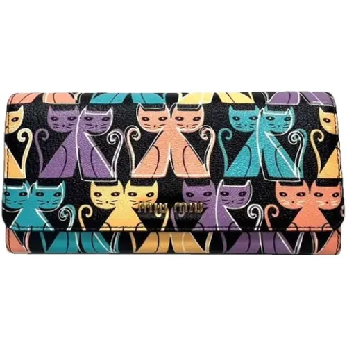 Pre-owned Wallets, female, , Size: ONE SIZE Pre-owned Leather wallets - Miu Miu Pre-owned - Modalova