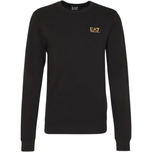 EA7 Core Identity Sweater /Gold , male, Sizes: M, L, S, XL, 2XL, XS - Emporio Armani - Modalova