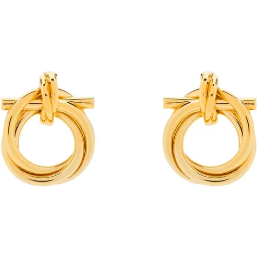 Gold Gancini Metal Earrings , female, Sizes: ONE SIZE - Salvatore Ferragamo - Modalova