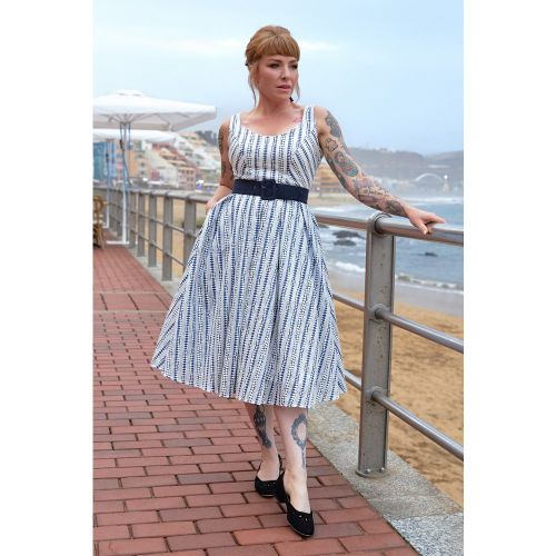 Robe évasée à rayures Arden Lee en marine et - miss candyfloss - Modalova