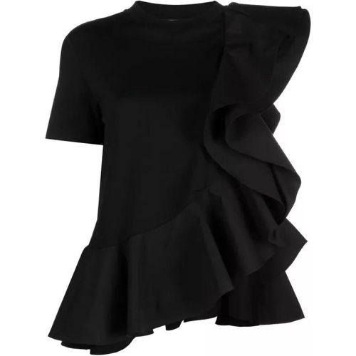 Asymetric T -Shirt Ruffle Black - Größe 40 - black - alexander mcqueen - Modalova
