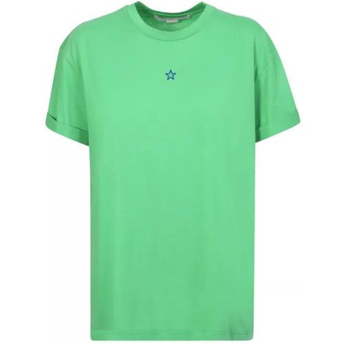 Star-Embroidered Green Cotton T-Shirt - Größe 40 - Stella Mccartney - Modalova
