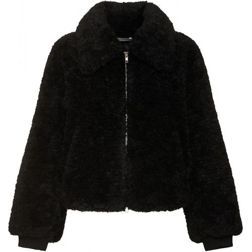 Schwarze, verkürzte Fake Fur Jacke - Größe M - Low Classic - Modalova