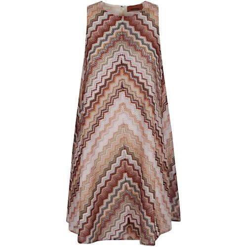 A-Line Mini Dress In Vibrant Serrated Zigzag Patte - Größe 40 - Missoni - Modalova