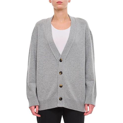 Cashmere Cardigan With Woven Leather Elbow Patch - Größe M - Bottega Veneta - Modalova