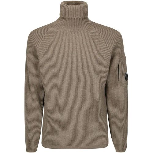 Ribbed Turtleneck Sweater With Logo - Größe M - CP Company - Modalova