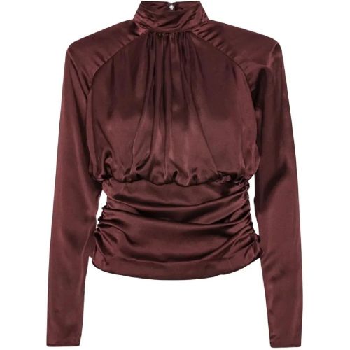 Ls Ruched Silk Top - Größe 42 - Rotate - Modalova