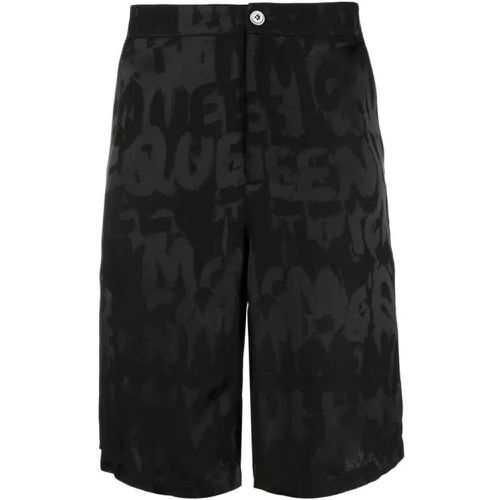 Black Graffiti Jacquard Bermuda Shorts - Größe 48 - black - alexander mcqueen - Modalova
