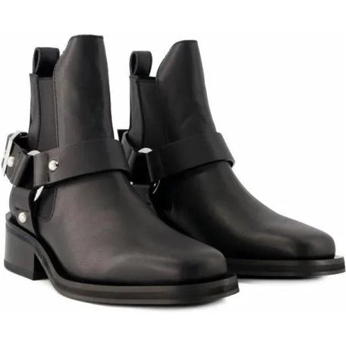 Boots & Stiefeletten - Chelsea Biker Ankle Boots - Leather - Black - Gr. 37 (EU) - in - für Damen - Ganni - Modalova