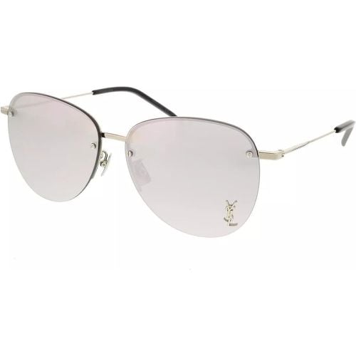 Sonnenbrillen - SL 328/K M-002 61 Sunglass Unisex Metaltal - Gr. unisize - in Silber - für Damen - Saint Laurent - Modalova