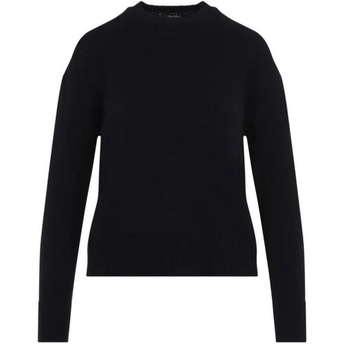 Classic Dark Blue Wool Irlanda Crewneck Pullover - Größe M - Max Mara - Modalova