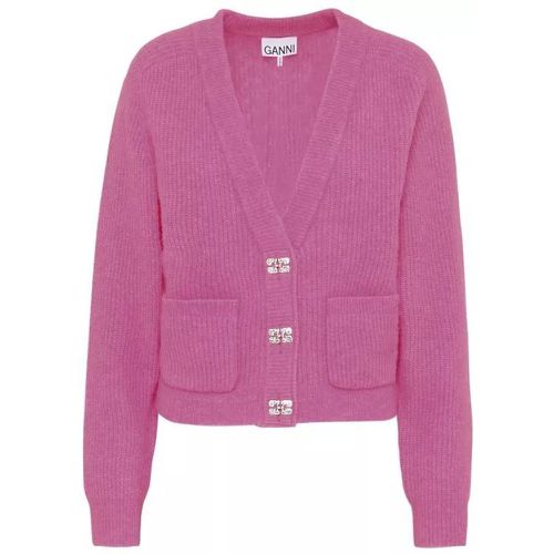 Pink Merino Wool Blend Cardigan - Größe M - pink - Ganni - Modalova