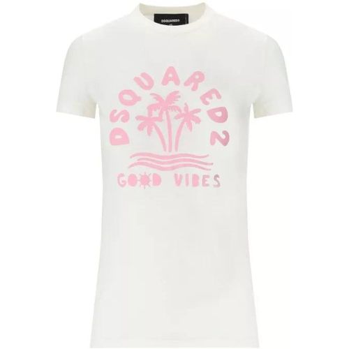 Mini Fit White Pink T-Shirt - Größe L - white - Dsquared2 - Modalova