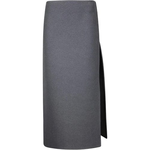 Midi Wool Skirt With Side Slit - Größe S - RIER - Modalova