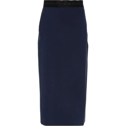 Navy Blue Classic Long Skirt - Größe 42 - MSGM - Modalova