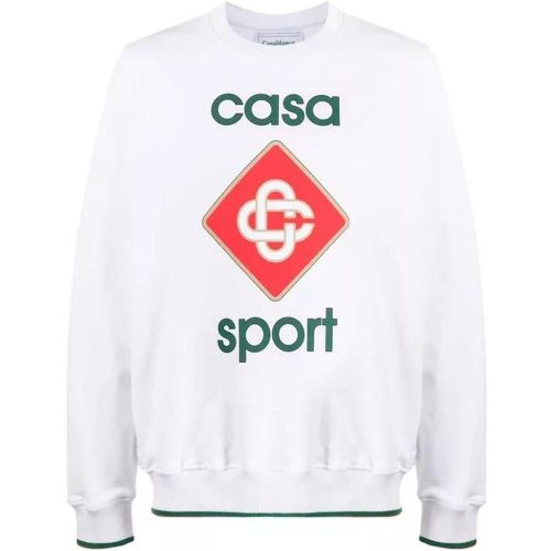 Logo-Print Organic Cotton Sweatshirt - Größe S - white - Casablanca - Modalova