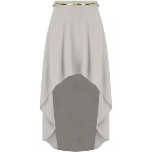 Pearl Grey Asymmetric Skirt With Belt - Größe 40 - Elisabetta Franchi - Modalova