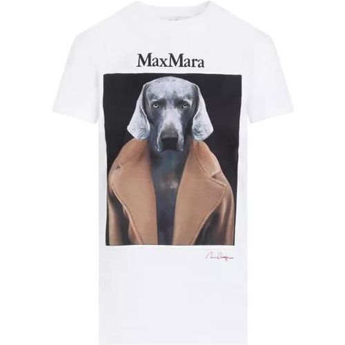 Camel Brown Cotton Cipria Dog T-Shirt - Größe XS - weiß - Max Mara - Modalova