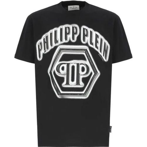 Black Logoed T-Shirt - Größe M - Philipp Plein - Modalova