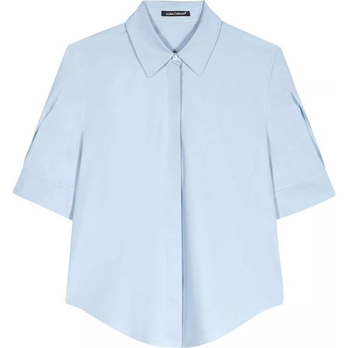 Bluse aus Gabardine-Stretch - Größe 40 - blau - LUISA CERANO - Modalova
