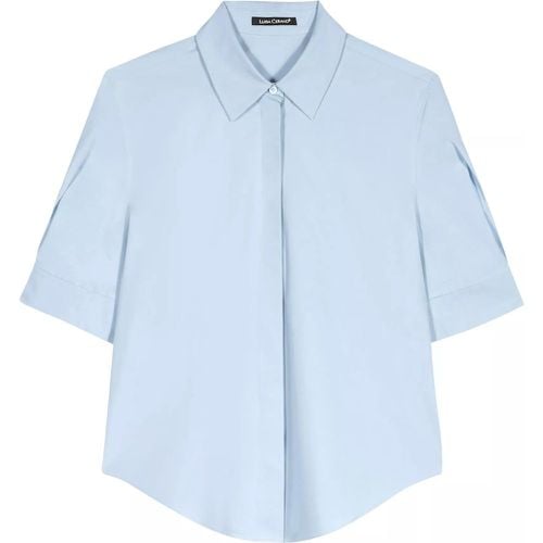 Bluse aus Gabardine-Stretch - Größe 42 - blau - LUISA CERANO - Modalova