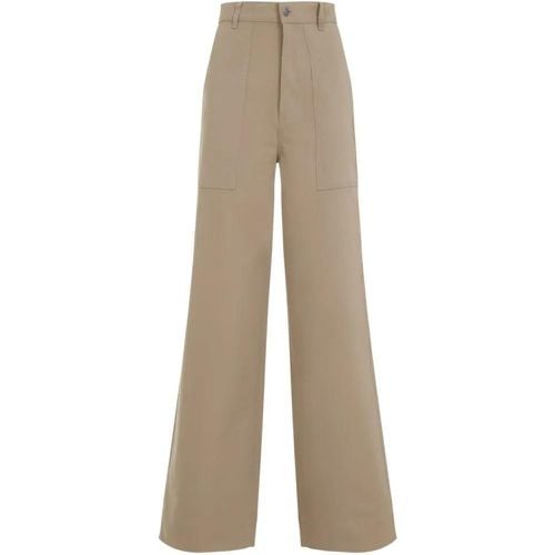 Beige Cotton Pants - Größe 40 - Moncler - Modalova