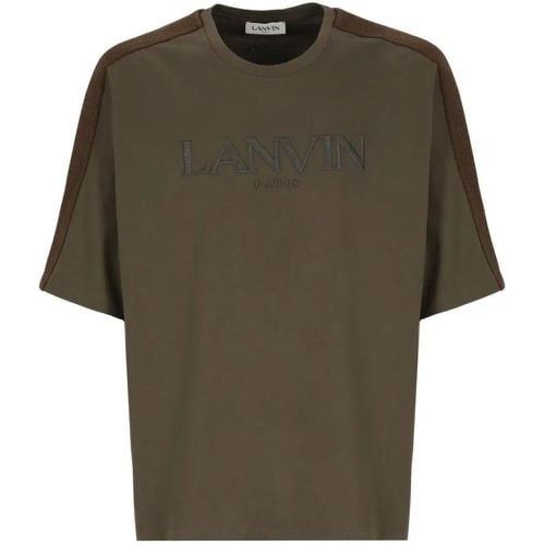 Green Cotton T-Shirt With Logo - Größe L - Lanvin - Modalova