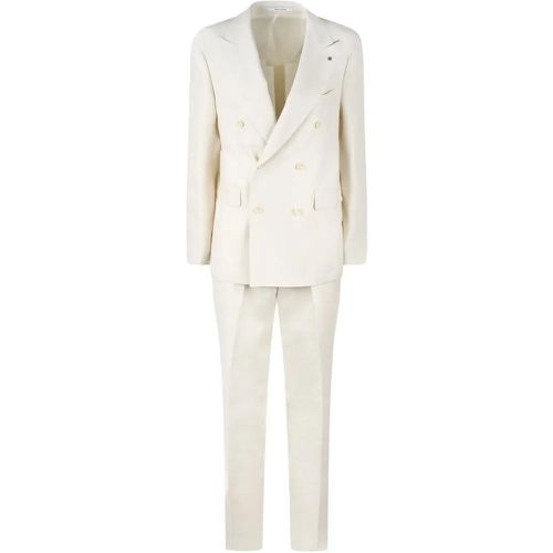 Linen Double-Breasted Tailored Suit - Größe 46 - Tagliatore - Modalova