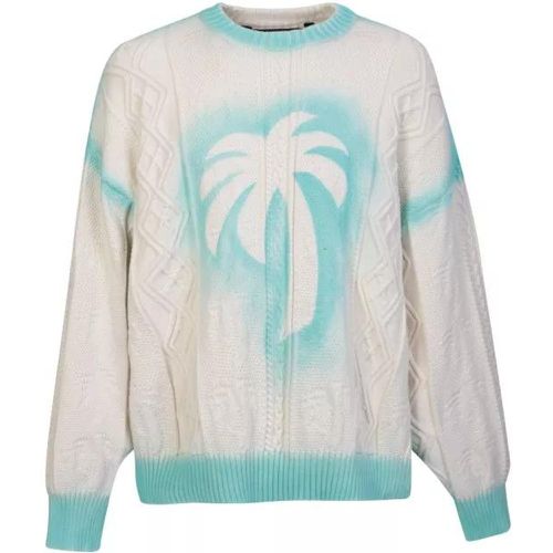 Cotton Blend Knitted Sweatshirt - Größe M - weiß - Palm Angels - Modalova