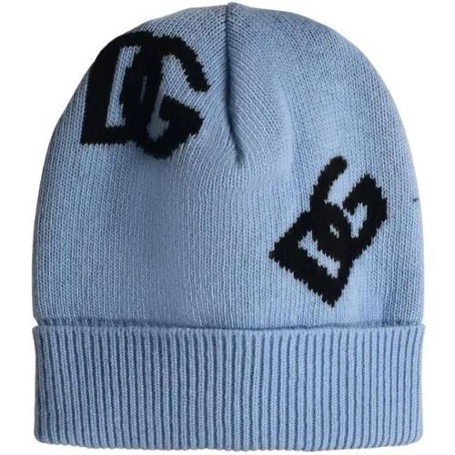 Caps & Mützen - Light Blue Wool Beanie - Gr. ONE SIZE - in - für Damen - Dolce&Gabbana - Modalova