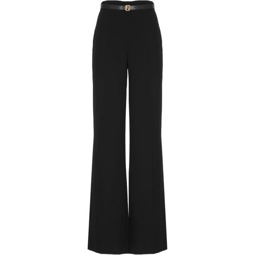 Black Trousers With Belt - Größe 40 - schwarz - Elisabetta Franchi - Modalova