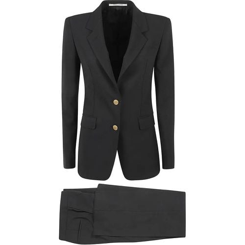 Black Twill Weave Suit Set: Blazer With Notched La - Größe 38 - Tagliatore - Modalova