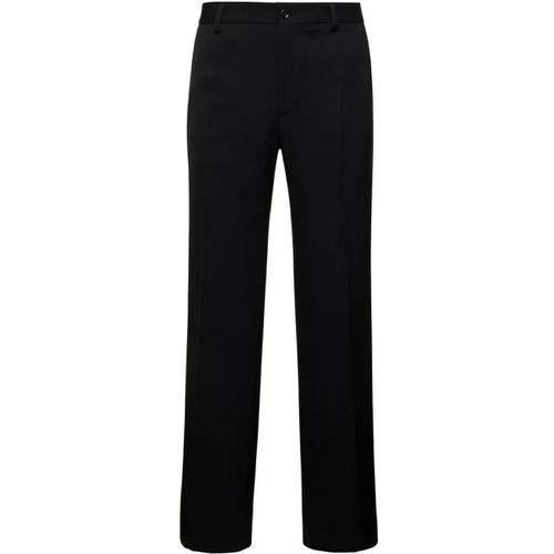 Black Straight Pants With Welt Pockets In Wool - Größe 50 - black - Dolce&Gabbana - Modalova