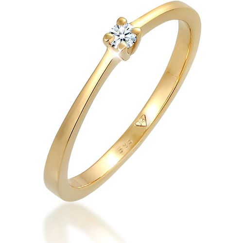 Ringe - Ring Solitär Verlobung Diamant 0.11 ct. 585 Gelbgo - Gr. 54 MM - in Weiß - für Damen - Elli - Modalova