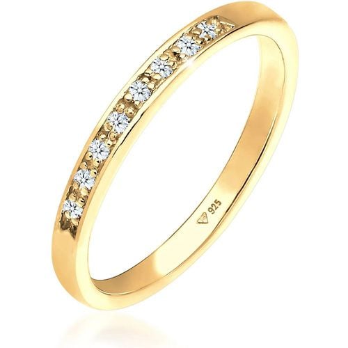 Ringe - Ring Aufsteckring Funkelnd Diamant (0.04 ct) 925 S - Gr. 52 MM - in Gelb - für Damen - Elli - Modalova