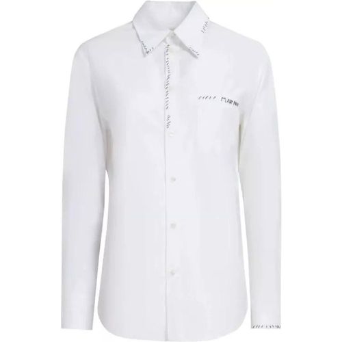 White Hand Embroidered Shirt - Größe 48 - white - Marni - Modalova