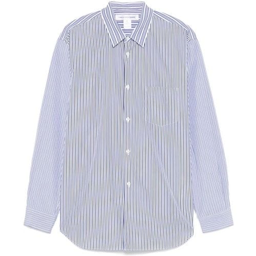 White And Blue Cotton Striped Shirt - Größe L - Comme des Garcons - Modalova