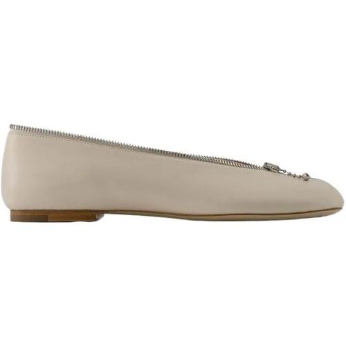 Loafer - Sadler Zip Ballerinas - Leather - White - Gr. 37 (EU) - in - für Damen - Burberry - Modalova