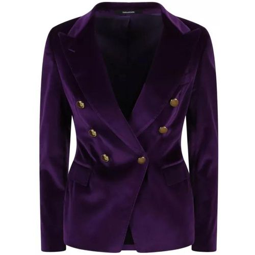 Double-Breasted Velvet Blazer - Größe 42 - purple - Tagliatore - Modalova