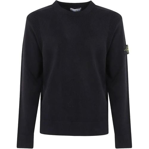 Navy Blue Wool Sweater - Größe L - Stone Island - Modalova