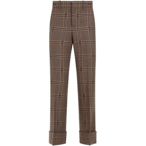 Horsebit Check Wool Trousers - Größe 42 - Gucci - Modalova