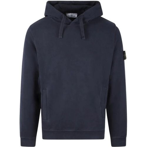 Blue Cotton Hoodie - Größe M - blau - Stone Island - Modalova