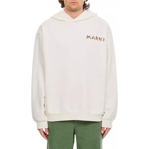 Cotton Hoodie Sweatshirt - Größe 48 - white - Marni - Modalova